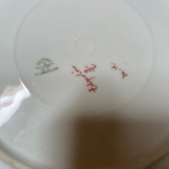 Limoges France Two  Signed Floral Design Porcelain Luncheon Plates - Picture 8 of 8